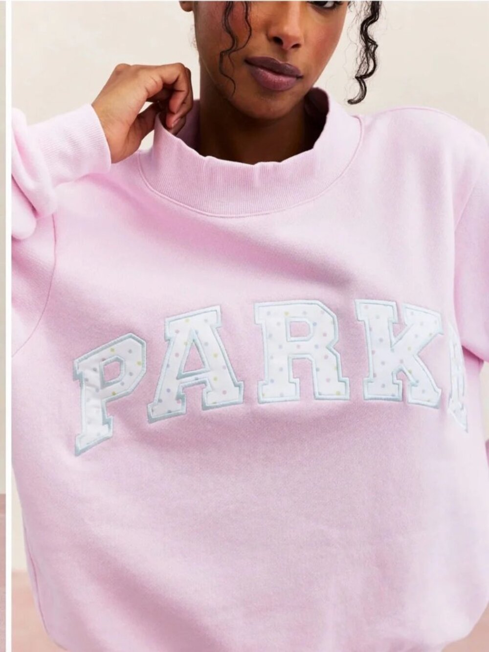 Parke Mock Neck Birthday Cake Crewneck Sweatshirt L/XL